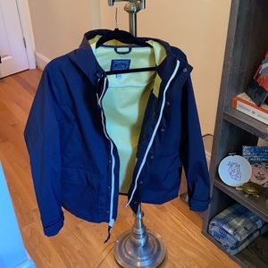 J Crew navy blue rain jacket